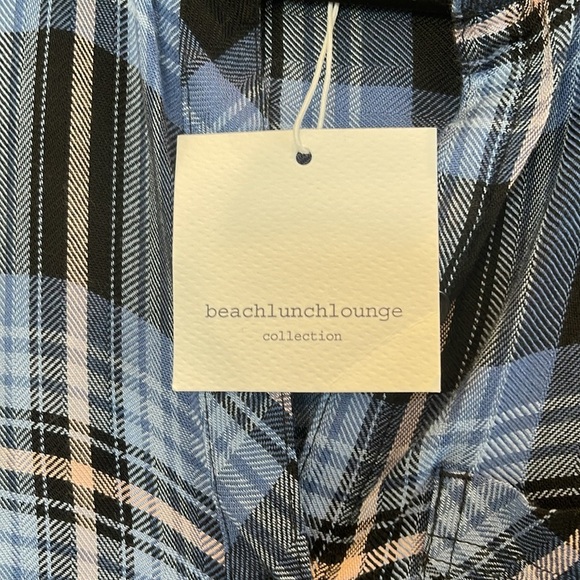 NWT Beach Lunch Lounge Sally Brushed Flannel Blue Shirt Size XS - Picture 3 of 10